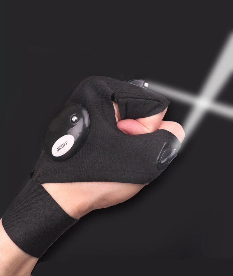 LED Flashlight Waterproof Gloves - Practical Durable Fingerless Gloves - FREE TODAY