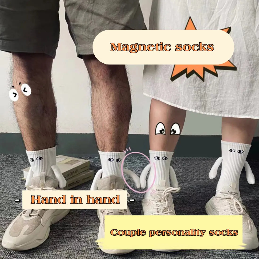 Magnetic Holding Hands Socks - Free Today Only